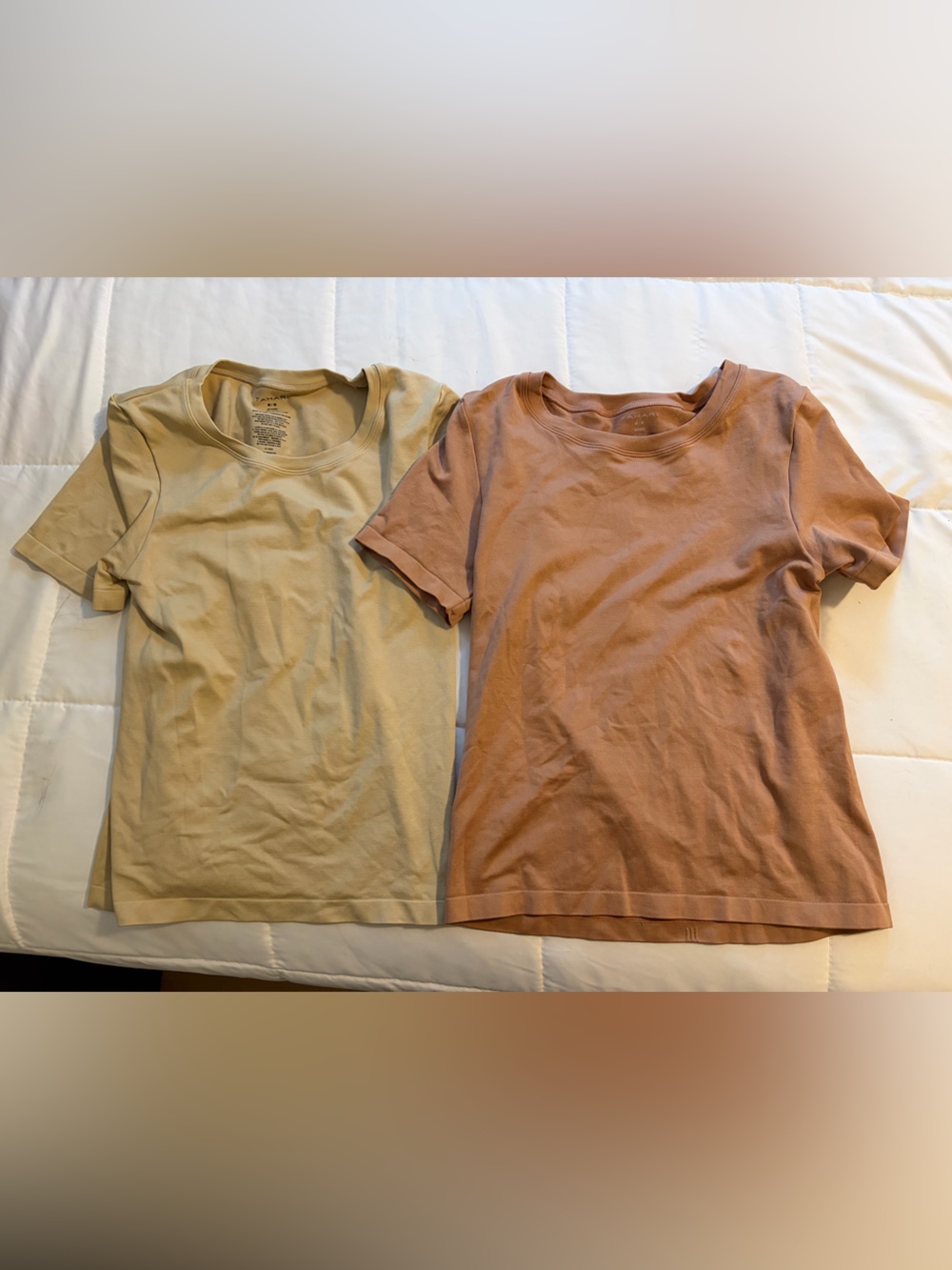 Short Sleeve Tee Set - Cream & Dusty Pink